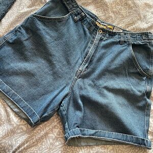 Santana Jeans Blue Denim Shorts with Floral Embroidery